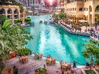 Taras, Kanał, Dubaj, Hotele, HDR, Restauracja