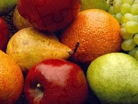 Jabłka, Pomarańcza, Kolorowe, Owoce, Gruszki