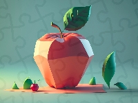 Owoc, Jabłko, Dojrzałe, Grafika, Zbliżenie