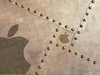 jabłko, Apple, grafika, metal