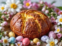Kwiaty, Kolorowe, Chleb, Jajka, Wielkanoc, Pisanki