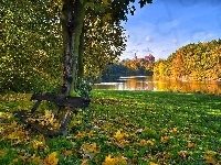 Ławka, Jesień, Jezioro