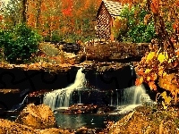 Dom, Jesień, Wodospad