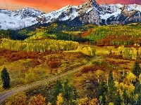 Góry, Jesień, Droga