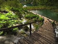 Jeziora, Park Narodowy Plitvice, Chorwacja, Kładka