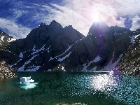 Diabelskie Jezioro, Wschód, Włochy, Góry, Słońca, Lombardia