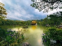Drzewa, Jezioro, Domek