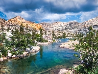 Kalifornia, Stany Zjednoczone, Sosny, Sierra Nevada, Jezioro, Drzewa, Góry, Lake Tahoe