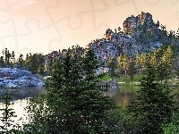 Góry, Jezioro, Drzewa