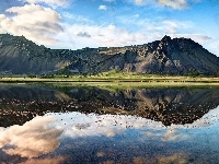 Jezioro, Islandia, Góry, Odbicie