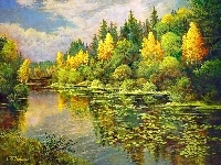 Las, Jezioro, Jesień