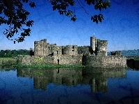 Jezioro, Zamek, Warowny, Las