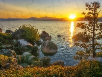 Nevada, Stany Zjednoczone, Jezioro Tahoe, Zachód słońca
