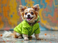 Chihuahua, Język, Pies, Grafika, Kurtka