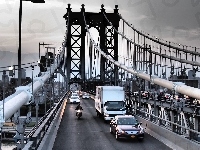 Nowy Jork, Droga, Most, Brooklyn, Stany Zjednoczone