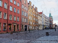 Zabytkowe, Gdańsk, Uliczka, Kamienice