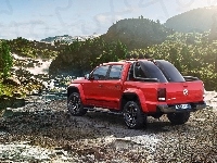Kamienie, Rośliny, Volkswagen, Amarok, Skały
