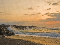 Kamienie, Morze, Plaże, Fale