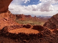 Kamienny krąg False Kiva, Stan Utah, Skały, Stany Zjednoczone, Park Narodowy Canyonlands, Kanion
