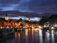 Kanał, Miasto, Nocą, Rzeczny