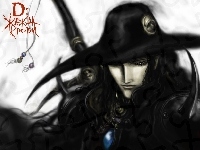 twarz, kapelusz, poważna, Vampire Hunter D - Bloodlust
