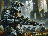 Karabin, Star Wars, Gra, The Battle of Endor, Ruiny, Żołnierze