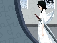 katana, okno, Bleach, kimono, kobieta