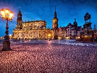 Latarnia, Drezno, Niemcy, Katedra, Miasto, Plac