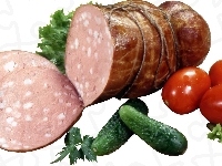 Ogórki, Kiełbasa, Pomidory