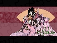 kimono, Xxxholic, dziewczyny, wachlarz