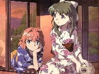 kimono, Onegai Twins, dziewczyny