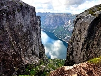 Kjerag, Norwegia, Fiord Lysefjord, Góry