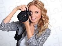 Aparat, Kobieta, Fotografia