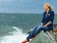 Blondynka, Kobieta, Morze
