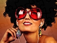 Czerwone, Kobieta, Okulary