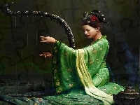 Kimono, Kobieta, Harfa