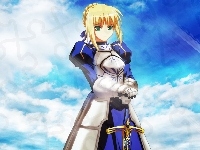 kobieta, miecz, Fate Stay Night, suknia