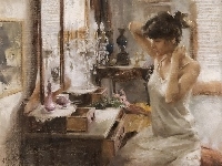 Kobieta, Vicente Romero Redondo, Toaletka