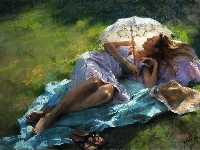 Kobieta, Obraz, Reprodukcja, Vicente Romero Redondo