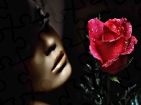 Twarz, Kobieta, Róża