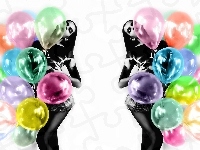 Kolorowe, Kobiety, Balony