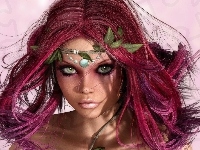 Kobiety, Fantasy, Włosy, Grafika, Portret, Rozwiane