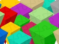 Kolorowe, Grafika, 3D, Klocki