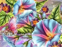 Kwiaty, Kolorowe, Art