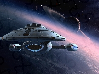 Statek, StarTrek, Voyager, Kosmiczny Star Trek