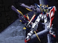 kosmos, Gundam Wing, robot, statek kosmiczny