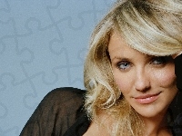 Koszula, Cameron Diaz, Czarna, Guziki