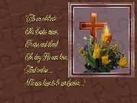 krzyż, Wielkanoc, obrazek Świeca