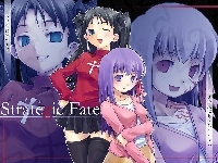 twarze, krzyż, Fate Stay Night, dziewczyny, strategic