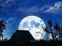 Noc, Księżyc, Chata